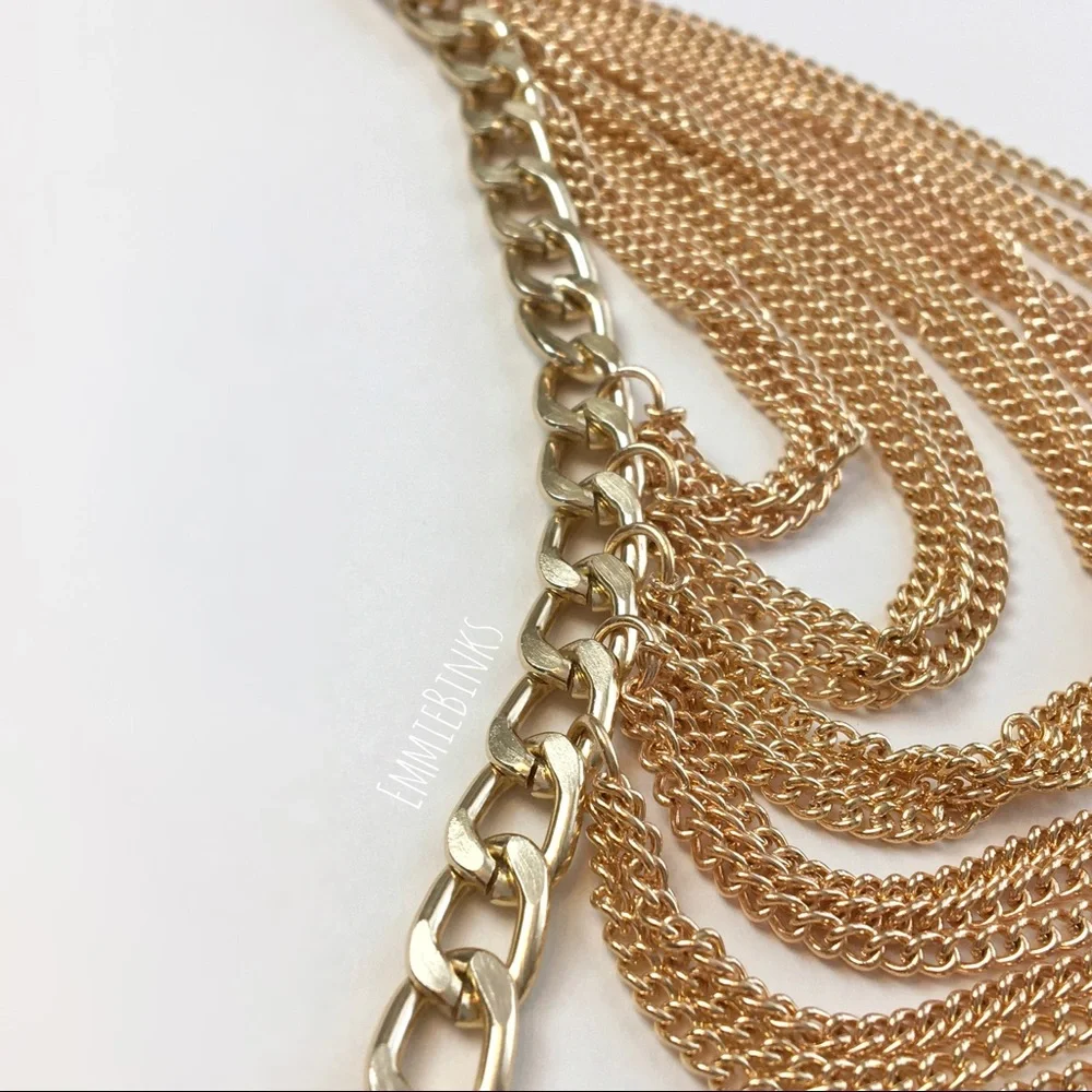 New 1 Piece Golden Layered Chain Anklet | High Heel / Wedge Shoe Accessory - Picture 9 of 16